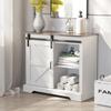 Saranya 18 Shop New White Modern Coffee Bar Cabinet Sliding Barn Door Sideboard Buffet Storage Table Bathroom Office Kitchen Cupboard Furniture Shelves Shelf 31.5" L x 13.8" Wx 32" H of Set view 3