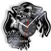 12 Inch Round Wall Clock Firefighter Clock Dept Wall Decor Wall Clock Firemen Helmet Rescue Vinyl Record Wall Clock Burned Maltese Cross Clock view 1
