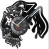 12 Inch Round Wall Clock Firefighter Clock Dept Wall Decor Wall Clock Firemen Helmet Rescue Vinyl Record Wall Clock Burned Maltese Cross Clock view 2