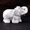 HXSCOO Handmade Carved Tangling Jade Elephant Gemstone Natural Crystal Figurine Good Luck Ornaments (Color : White Turquoise) view 1