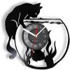 12 Inch Vinyl Record Wall Clock Cat Capturing Fish Fishbowl Wall Clock Made of Real Vinyl Record Vivid Vinyl LP Record Wall Clock Laser Cut Handicraft Art Decor view 1