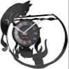 12 Inch Vinyl Record Wall Clock Cat Capturing Fish Fishbowl Wall Clock Made of Real Vinyl Record Vivid Vinyl LP Record Wall Clock Laser Cut Handicraft Art Decor view 2