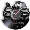 12 Inch Vinyl Record Wall Clock Confectionery Business Wall Sign Modern Wall Clock Sweets Cupcake Vinyl Record Wall Clock Bakery Cherry Cake Decorative Clock view 1