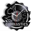 12In Wall Clock Silent Non-Ticking Gymnastics Tumbling Wall Clock Gym Wall Art Girls Gymnastics Vinyl Record Clock Fitness Workout Gymnast Decorative Clock Watch view 1