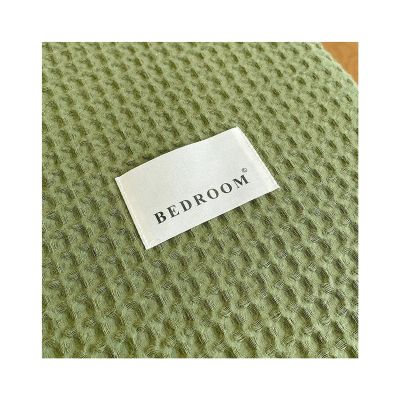 TEVTEV Luxury Fitted Sheet Soft Comfortable Waffle 100% Cotton 11.81" Deep Pocket Bottom Bed Sheets Mattress Cover Queen/King Super King 1 Piece (Color : Green A, Size : 150x200x30cm+48x74cmx2)