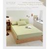 TEVTEV Luxury Fitted Sheet Soft Comfortable Waffle 100% Cotton 11.81" Deep Pocket Bottom Bed Sheets Mattress Cover Queen/King Super King 1 Piece (Color : Green A, Size : 150x200x30cm+48x74cmx2) view 2