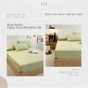 TEVTEV Luxury Fitted Sheet Soft Comfortable Waffle 100% Cotton 11.81" Deep Pocket Bottom Bed Sheets Mattress Cover Queen/King Super King 1 Piece (Color : Green A, Size : 150x200x30cm+48x74cmx2) view 3