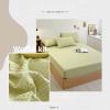 TEVTEV Luxury Fitted Sheet Soft Comfortable Waffle 100% Cotton 11.81" Deep Pocket Bottom Bed Sheets Mattress Cover Queen/King Super King 1 Piece (Color : Green A, Size : 150x200x30cm+48x74cmx2) view 4