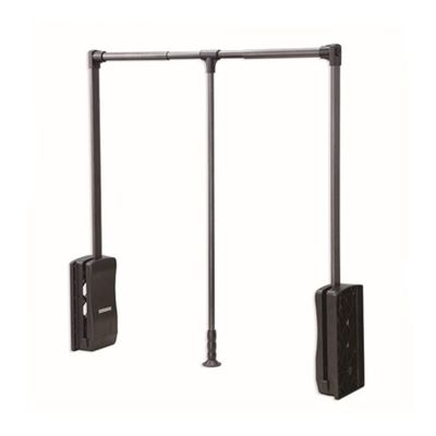 CHALKE Telescopic Hanger Pull-Down Wardrobe Trolley, Damping Cache Cloakroom Storage Bracket, Adjustable Width Fits Most Wardrobes (Size : 600-830mm)