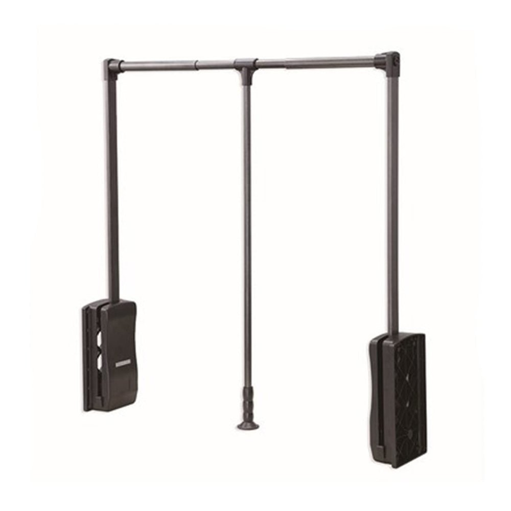 CHALKE Telescopic Hanger Pull-Down Wardrobe Trolley, Damping Cache Cloakroom Storage Bracket, Adjustable Width Fits Most Wardrobes (Size : 600-830mm)