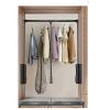 CHALKE Telescopic Hanger Pull-Down Wardrobe Trolley, Damping Cache Cloakroom Storage Bracket, Adjustable Width Fits Most Wardrobes (Size : 600-830mm) view 4