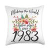 40 Birthday Making the world a better place since 1983 Throw Pillow view 1