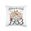 40 Birthday Making the world a better place since 1983 Throw Pillow view 1