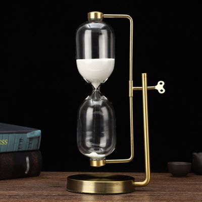 Jayiaine Hourglass Sand Timer 30/60 Minutes, Sand Clock Sand Watch Metal Rotating Sandglass Timer Sand Wedding Home Desk Office Classroom Decor,60min