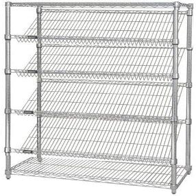 Omega 24" Deep x 60" Wide x 63" High 6 Tier Slanted Wire Shelf Starter Shelving Unit