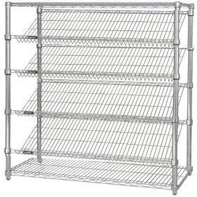 Omega 24" Deep x 60" Wide x 63" High 6 Tier Slanted Wire Shelf Starter Shelving Unit