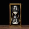 Jayiaine Hourglass Sand Timer 60 Minutes, Sand Clock Sand Watch, Metal Sandglass Timer with White Sand Wedding Home Desk Office Classroom Decor,Brass view 1