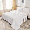 MarCielo 3-Piece 100% Cotton Oversized Bedspread Lightweight Quilt Coverlet Embroidery Farmhouse Bedding Set T0 (Bright White, Oversized King (118"x106")) view 3
