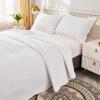 MarCielo 3-Piece 100% Cotton Oversized Bedspread Lightweight Quilt Coverlet Embroidery Farmhouse Bedding Set T0 (Bright White, Oversized King (118"x106")) view 4