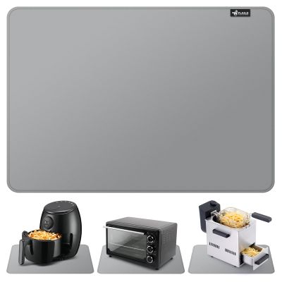 FLASLD Heat Resistant Mat for Air Fryer Site on, Fireproof Silicone Mats for Kitchen Counter, Countertop Protector, No-slip and Waterproof (16"X24", Gray)