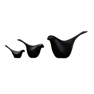 Homoyoyo 3pcs Elegant Black Resin Bird Ornament Chic Desktop Decor for Home Office Living Spaces for Bird and Aesthetic Photo Props Small Decorative Figurine