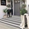 Black and White Outdoor Rug 3'x 5' Front Porch Rug Cotton Hand-Woven Striped Rug Machine Washable Indoor/Outdoor Area Rug Front Door Floor Mat for Farmhouse/Layered Door Mats/Living Room/Entryway view 3