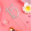 Rhinestone Cake Topper for Birthday Anniversary Elegant Silver Decoration Reusable for Parties and Celebrations view 3