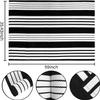 Black and White Outdoor Rug 3'x 5' Front Porch Rug Cotton Hand-Woven Striped Rug Machine Washable Indoor/Outdoor Area Rug Front Door Floor Mat for Farmhouse/Layered Door Mats/Living Room/Entryway view 2