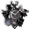 12 Inch Round Wall Clock Wild Animals Vinyl Wall Clock Deer Wolf Bear Ox Wildlife Nature Laser Cut Wall Watch Living Room Decor Artwork view 1