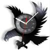 12In Wall Clock Silent Non-Ticking Eagle Silhouette Wall Clock Wall Decor Animal Bird Vinyl Album Record Wall Watch Black Hanging Non-Ticking Artwork view 1