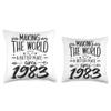 40 Birthday Making the world a better place since 1983 Throw Pillow view 3