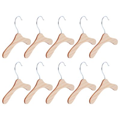 Mipcase 40pcs Pet Clothes Hanger Rack for Dogs and Cats Sturdy Wooden Costume Rack Portable and Easy to Store for Home Use Silver and Wood Color