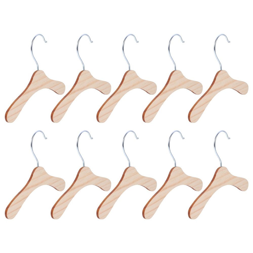 Mipcase 40pcs Pet Clothes Hanger Rack for Dogs and Cats Sturdy Wooden Costume Rack Portable and Easy to Store for Home Use Silver and Wood Color