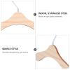 Mipcase 40pcs Pet Clothes Hanger Rack for Dogs and Cats Sturdy Wooden Costume Rack Portable and Easy to Store for Home Use Silver and Wood Color view 3