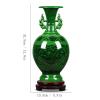 KIZQYN Flower Vase Ceramic Vase New Chinese Style Retro Green Porcelain Vases 12.8 Inch Hand Painting Stoneware Decor Flower Vase Home Living Room Decoration Vase for Decor view 2