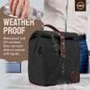ASEBBO Insulated Lunch Bag for Women & Men - Reusable & Leak Proof Lunch Box Cooler Bag for Work, Beach, Travel for Adults with Shoulder Strap, Father's Day Gift - Waxed Canvas (Black) - Reusable Bag view 3