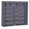7 Tier Shoe Rack with Dustproof Cover, 36 Pairs Portable Vertical Double Row Shoe Rack Storage Organizer with Nonwoven Fabric Cover Cabinet for Closet & Entryway, Gray view 1