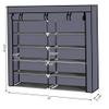 7 Tier Shoe Rack with Dustproof Cover, 36 Pairs Portable Vertical Double Row Shoe Rack Storage Organizer with Nonwoven Fabric Cover Cabinet for Closet & Entryway, Gray view 2