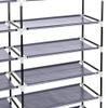 7 Tier Shoe Rack with Dustproof Cover, 36 Pairs Portable Vertical Double Row Shoe Rack Storage Organizer with Nonwoven Fabric Cover Cabinet for Closet & Entryway, Gray view 4