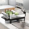 BOOSINY Stainless Steel Dish Drying Rack, Dish Racks for Kitchen Counter, Rust Proof Dish Drainer and Drainboard Set, Small Dryer with Drainage, Utensil Holder and Cup Holder view 2
