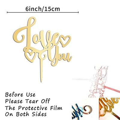 Love You Wedding Cake Topper Word Art Cake Topper Gift For Brides Mr&Mrs Rustic Cake Decor Bridal Shower Anniversary Party Decoration Cake Supplies