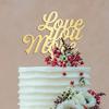 Love You Wedding Cake Toppers Elegant Wedding Cake Topper Gift For Bride Groom Word Art Wedding Rustic Cake Decor Engagement Bridal Shower Party Decoration Cake Supplies view 2