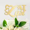At Last Wedding Cake Topper Art Font Wedding Cake Toppers Gift For Bride Groom Word Art Cake Decor Bridal Shower Anniversary Party Decoration Cake Supplies view 3