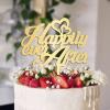 Happily Ever After Wedding Cake Toppers Funny Wedding Cake Topper Gift For Bride Groom Word Art Wedding Cake Decor Anniversary Engagement Bridal Shower Party Decoration Cake Supplies view 1