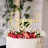 Engaged Wedding Cake Toppers Gift For Bride Groom Word Art Rustic Cake Decor Elegant Cake Toppers Bridal Shower Anniversary Party Decoration Cake Supplies view 1