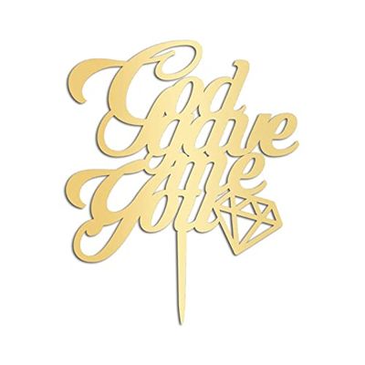 God Gave Me You Cake Toppers Gift For Bride Groom Custom Wedding Cake Toppers Calligraphy Rustic Cake Decor Engagement Bridal Shower Party Decoration Cake Supplies