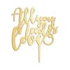 All You Need Is Love Wedding Cake Topper Gift For Bride Groom Funny Wedding Rustic Cake Decor Monogram Cake Toppers Engagement Anniversary Party Decoration Cake Supplies