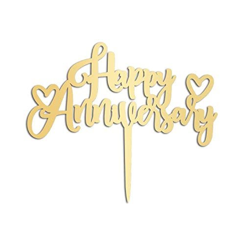 Happy Anniversary Cake Topper Gift For Bride Groom Wedding Rustic Cake Decor Monogram Wedding Cake Toppers Bridal Shower Anniversary Engagement Party Decoration Cake Supplies