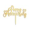 Happy Anniversary Cake Topper Gift For Bride Groom Wedding Rustic Cake Decor Monogram Wedding Cake Toppers Bridal Shower Anniversary Engagement Party Decoration Cake Supplies view 1