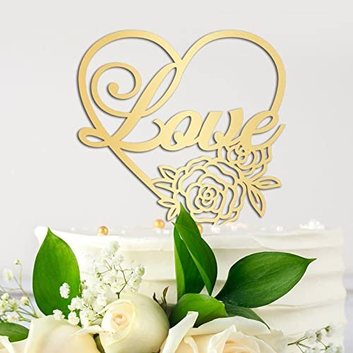 Love Cake Toppers Gift For Bride Groom Art Font Wedding Cake Toppers Couple Wedding Rustic Cake Decor Bridal Shower Engagement Party Decoration Cake Supplies